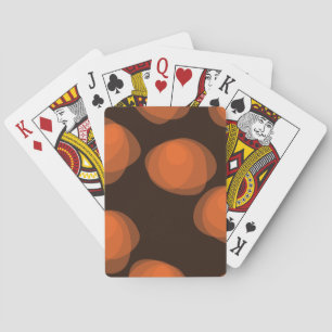 Orange, modern, cool, trendy abstract flowers playing cards