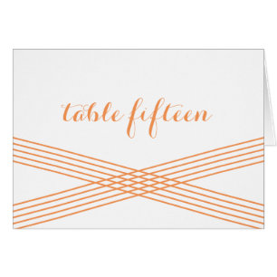 Orange Modern Deco Table Number Card