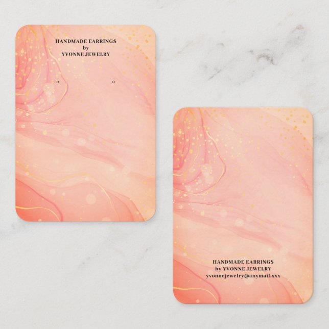 Orange Modern Earring Display  Business Card (Front/Back)