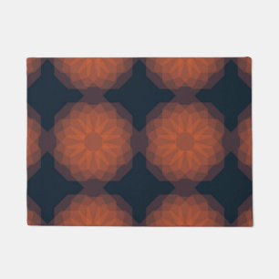 Orange, modern geometric flower abstraction doormat