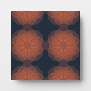 Orange, modern geometric flower abstraction plaque