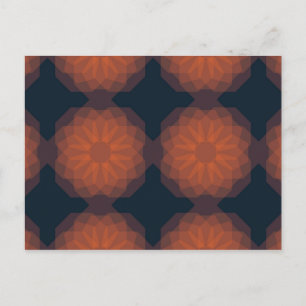 Orange, modern geometric flower abstraction postcard