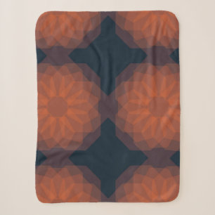 Orange, modern geometric flower abstraction sherpa blanket