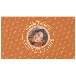 Orange Modern Graduation Photo Cap Pattern Tablecloth