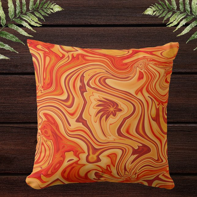 Orange Modern Unique Abstract Decorative Accent Cushion (Creator Uploaded)