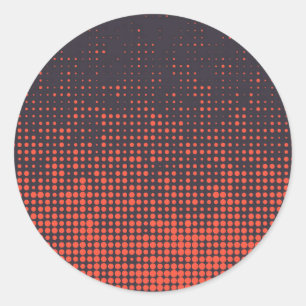 Orange, modern, urban halftone dots pattern design classic round sticker