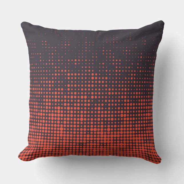 Orange, modern, urban halftone dots pattern design cushion (Front)