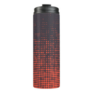 Orange, modern, urban halftone dots pattern design thermal tumbler