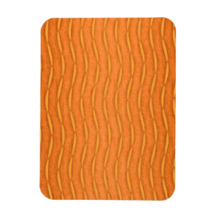 Orange Modern Vertical Striped Design Magnet