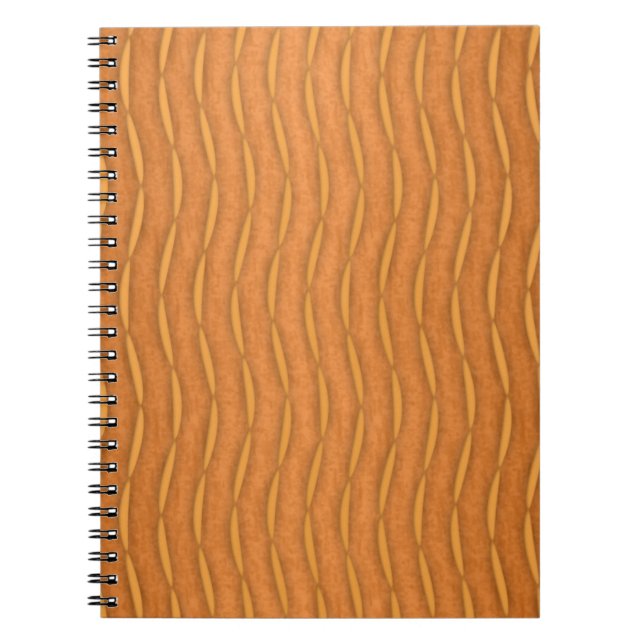 Orange Modern Vertical Striped Design Notebook (Front)