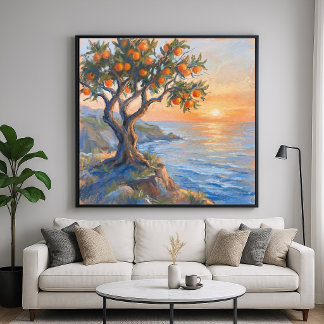 Orange Moment - Pastel Impressionistic Style Scene Poster