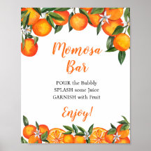 Orange Momosa Bar Baby Shower Drink Sign