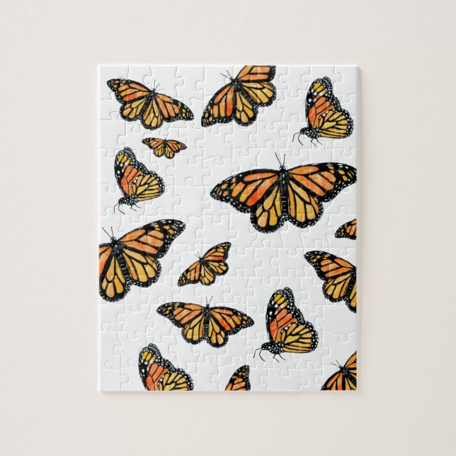 Orange monarch butterfly nature wildlife jigsaw puzzle (Vertical)