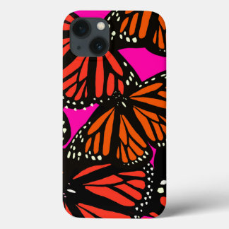 Orange Monarch Butterfly Phone Case pink black 