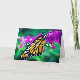 Orange Monarch Butterfly Photo Explore Script Card