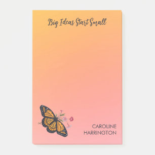 Orange Monarch Butterfly Pretty Inspirational Post-it Notes