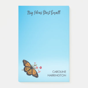 Orange Monarch Butterfly Sky Blue Inspirational  Post-it Notes