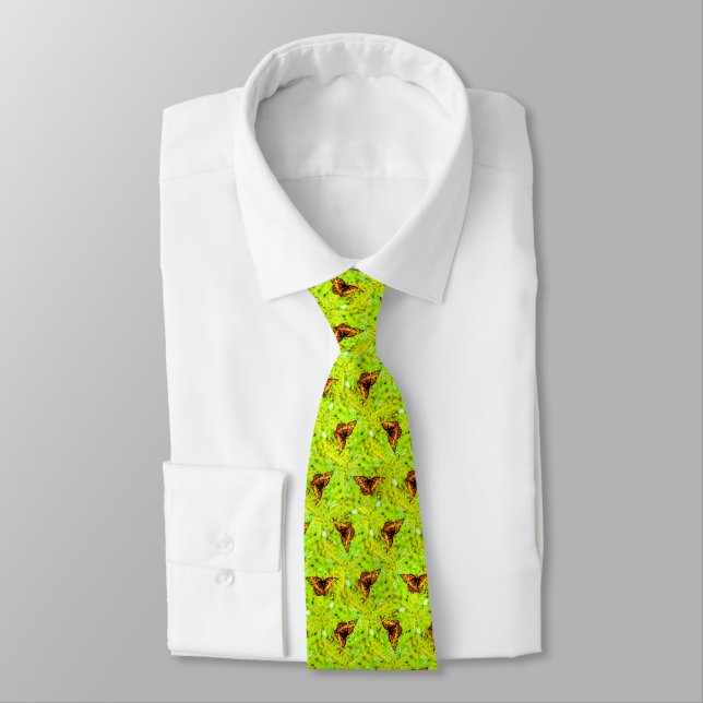 Orange Monarch Butterfly Tie (Tied)