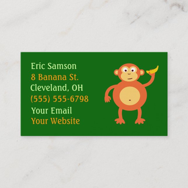 Orange Monkey Business Cards (Front)