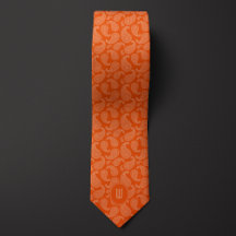 Orange Monochrome Monogram Paisley