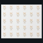 Orange monogram bridal shower add name modern simp wrapping paper<br><div class="desc">beautiful design</div>