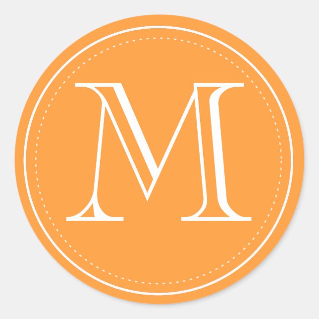 Orange Monogram Envelope Seal by Origami Prints (Front)