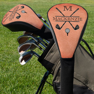 Orange Monogram Initial Name Golf Head Cover