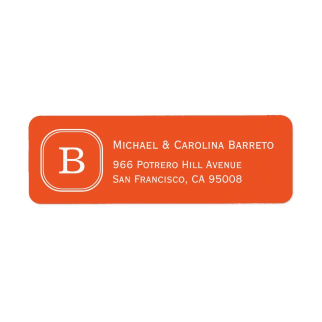 Orange Monogram Labels (Front)