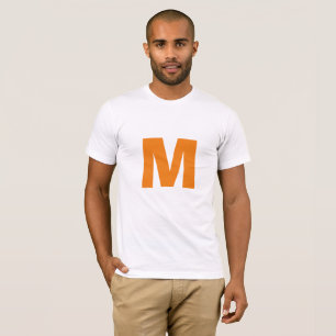 Orange Monogram Own Name Initial Replace Text T-Shirt