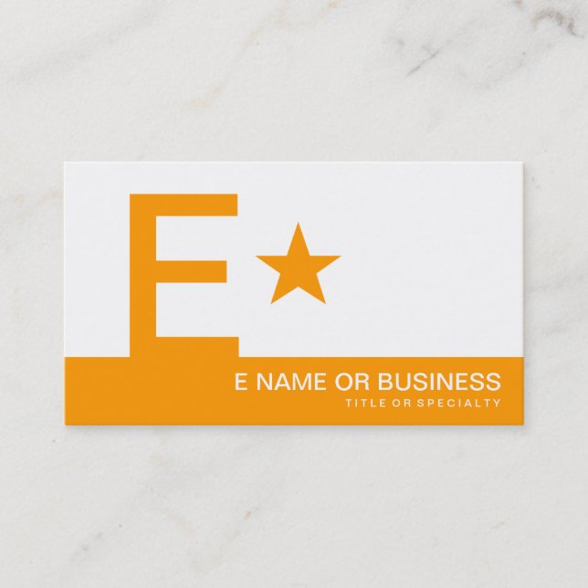 orange monogram star business card (Front)