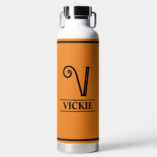 Orange Monogrammed Water Bottle