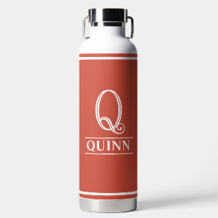 Orange Monogrammed Water Bottle