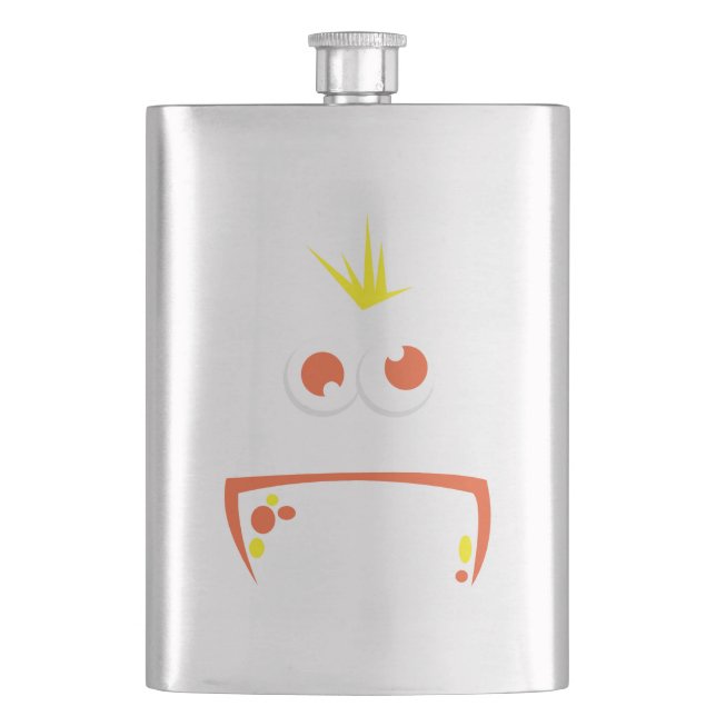 Orange Monster Face Flask (Front)