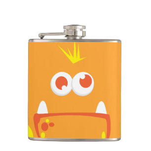 Orange Monster Face Flask