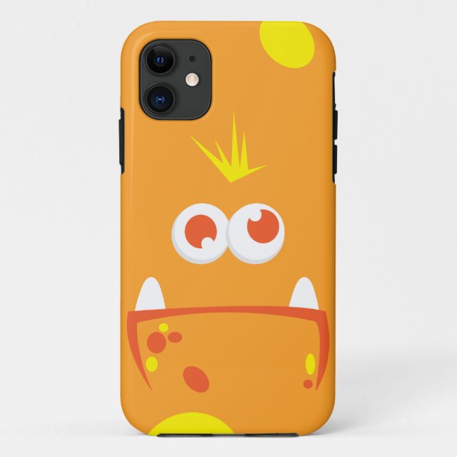 Orange Monster Face iPhone Case (Back)