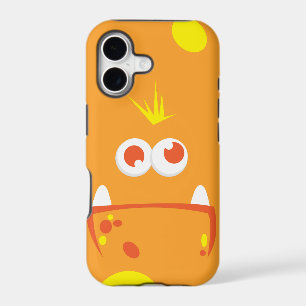 Orange Monster Face iPhone Case