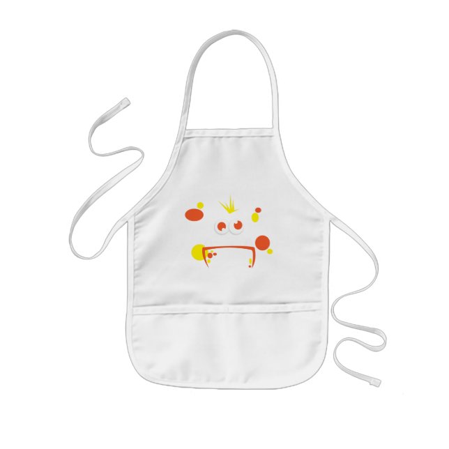 Orange Monster Face Kid's Apron (Front)