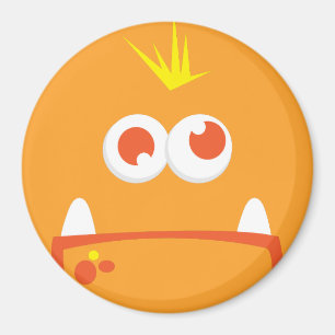 Orange Monster Face Magnet