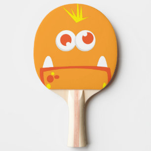 Orange Monster Face Ping Pong Paddle