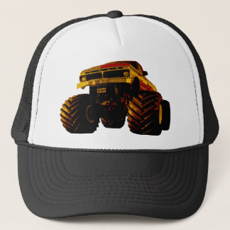 Orange Monster Truck Trucker Hat