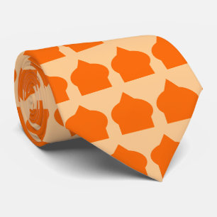 Orange Moroccan Pattern Design Tie