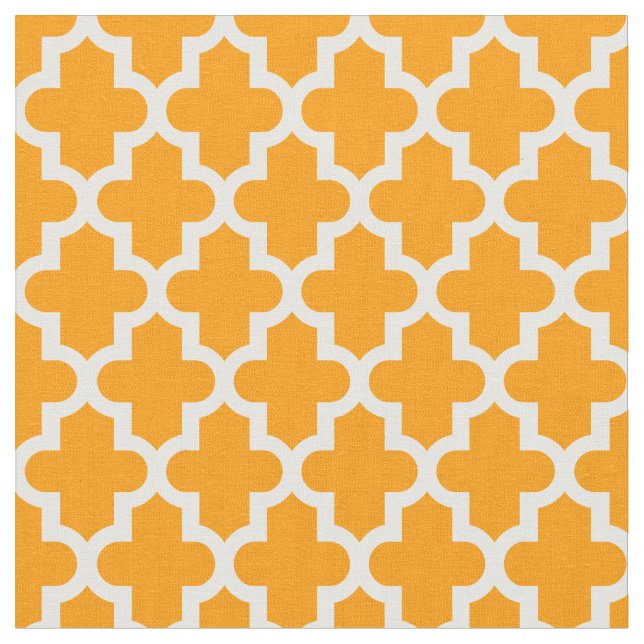Orange Moroccan Print Fabric (Close Up)