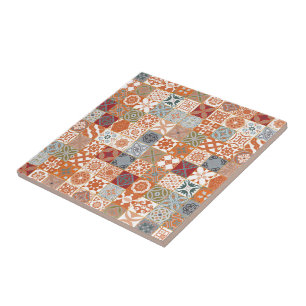 Orange Moroccan tile
