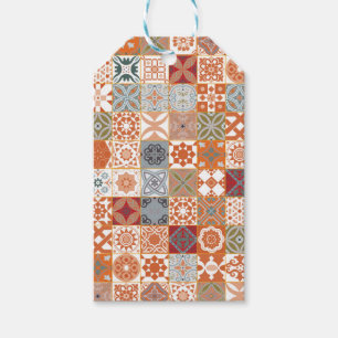 Orange Moroccan tile Gift Tags