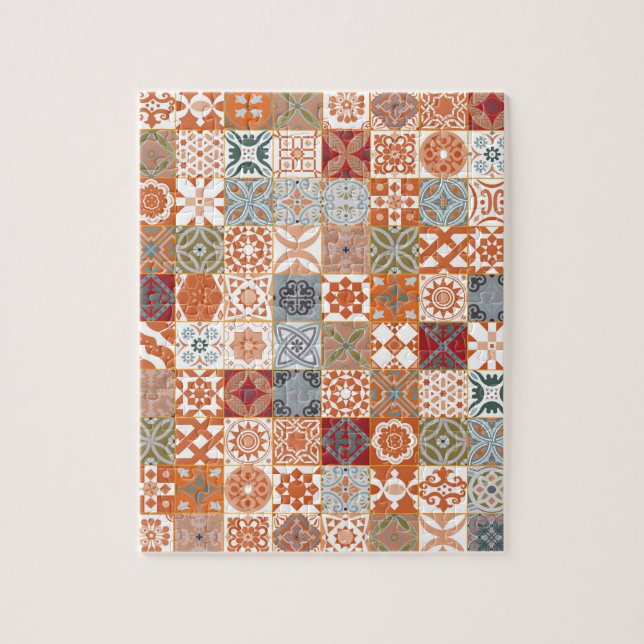 Orange Moroccan tile Jigsaw Puzzle (Vertical)