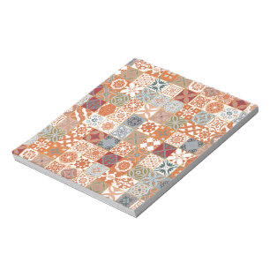 Orange Moroccan tile Notepad