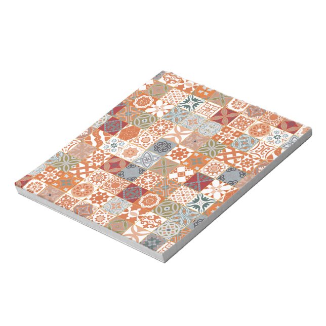 Orange Moroccan tile Notepad (Rotated)