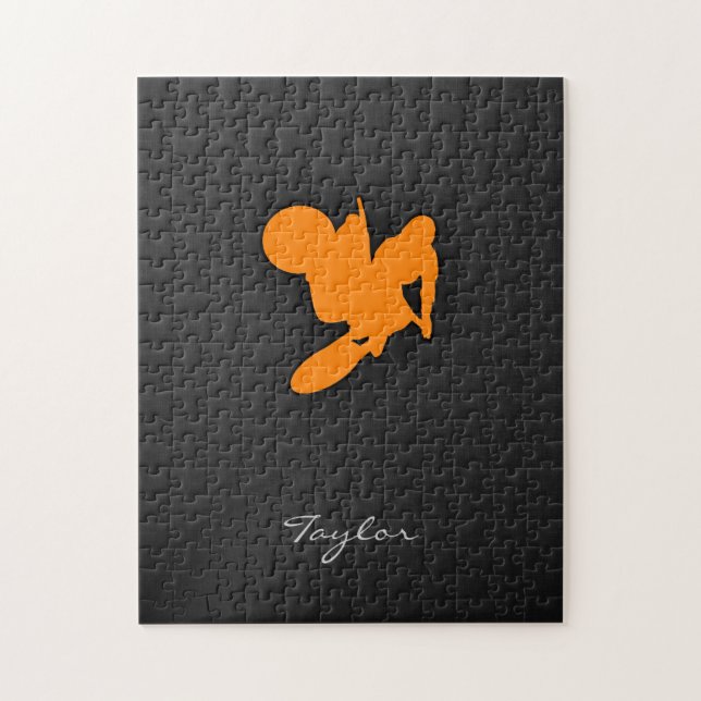Orange Motocross Jigsaw Puzzle (Vertical)