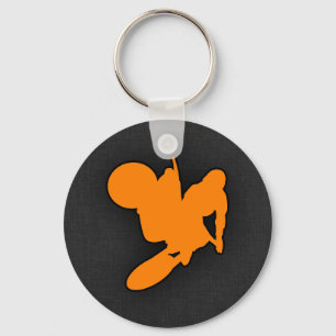 Orange Motocross Key Ring