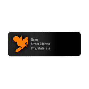 Orange Motocross Return Address Label